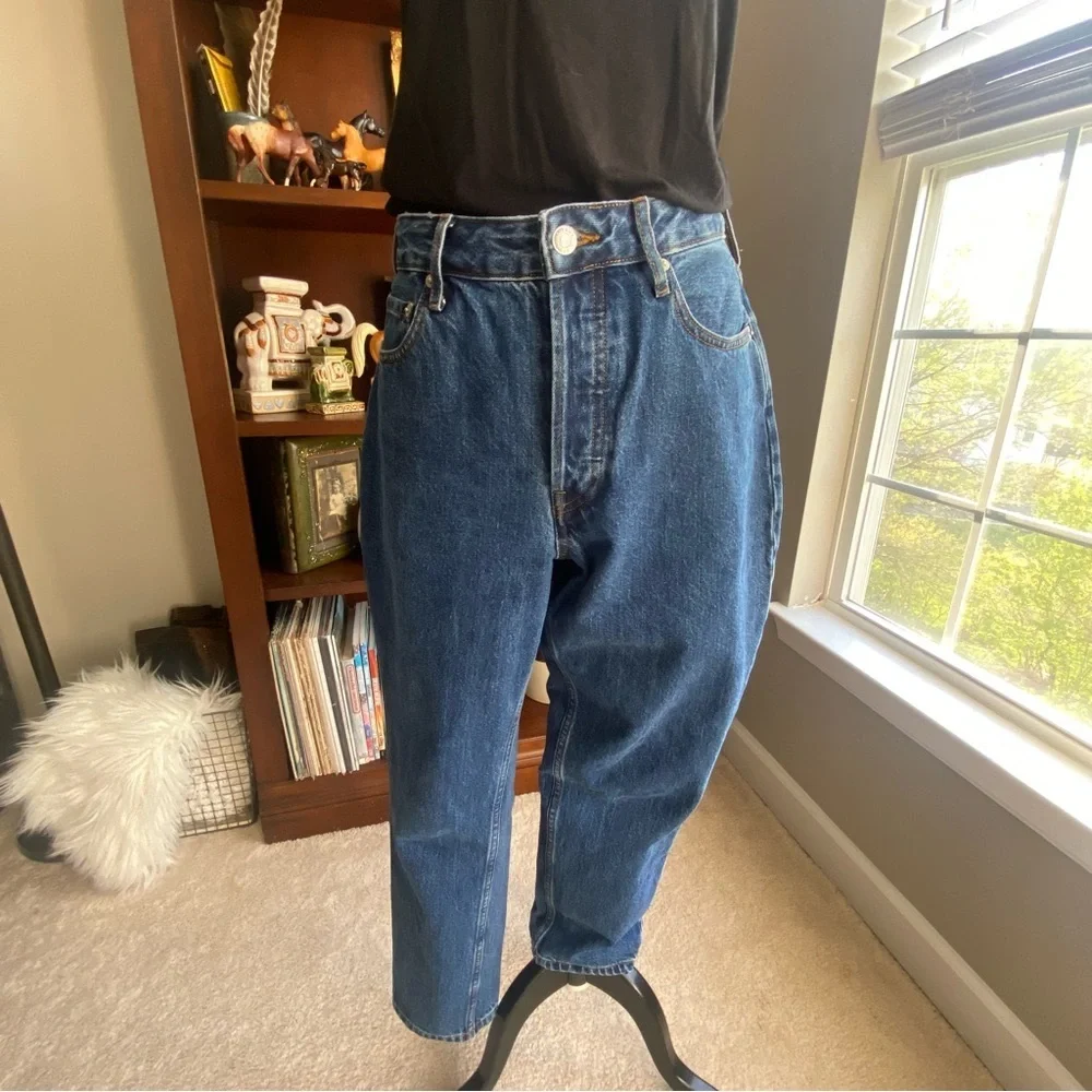 Everlane Cheeky Straight Leg Organic Cotton Classic Blue Denim Jeans 29 EUC
